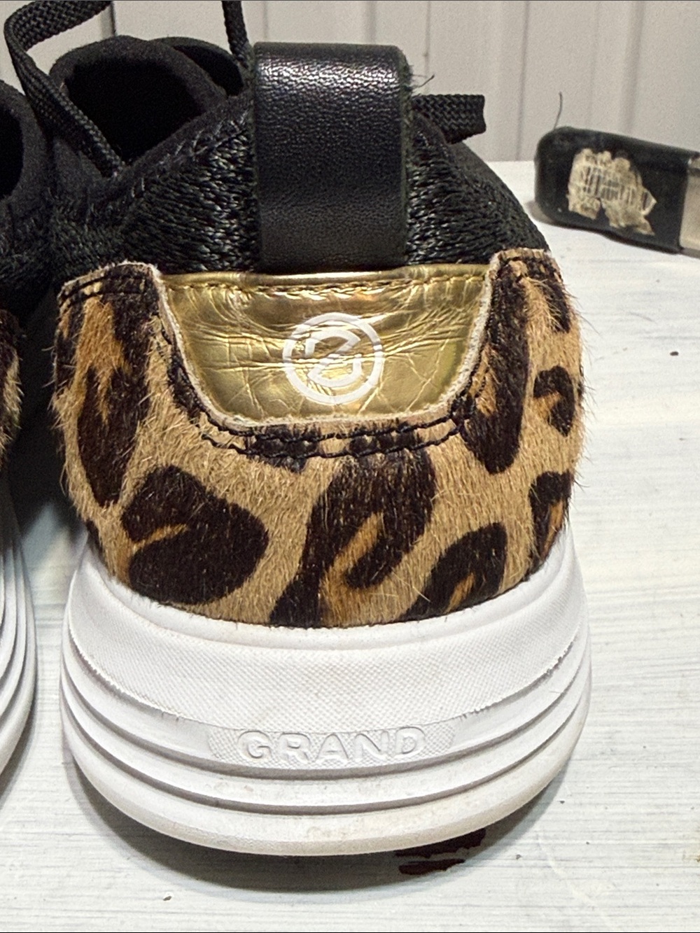 Cole Haan Womens Grandsport Leopard Lace Up Sneakers Shoes size 9 - Picture 9 of 15